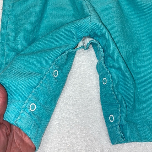 Vintage health Tex ruffle strap rainbow cloud corduroy overalls 9m - Picture 6 of 7